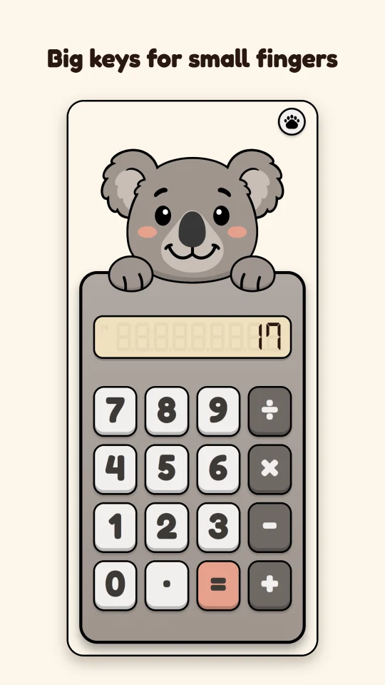The koala calculator with big keys
